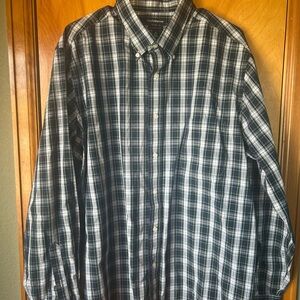 Croft & Barrow Men's Blue/Green Tartan Plaid Button Down Shirt